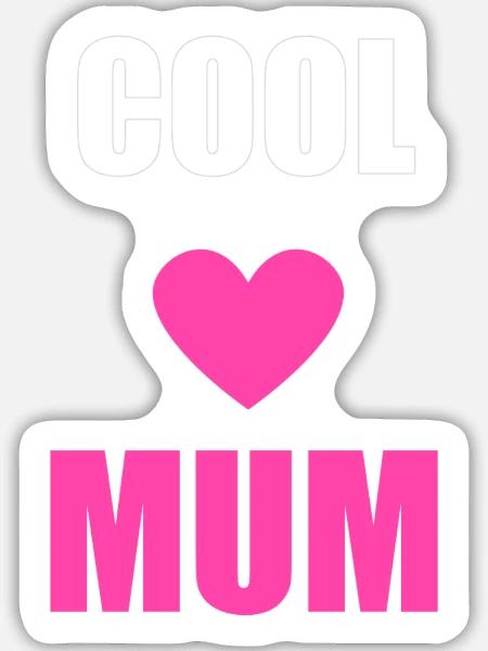 Bold Mum Herz-Tee - Sticker Größe L (20 x 20 cm) - Mattweiß