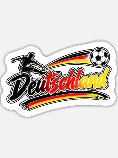 DeutschlandFussball - Sticker Größe L (20 x 20 cm) - Mattweiß
