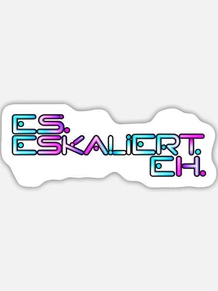 Neon Eskalert Signage - Sticker Größe L (20 x 20 cm) - Mattweiß
