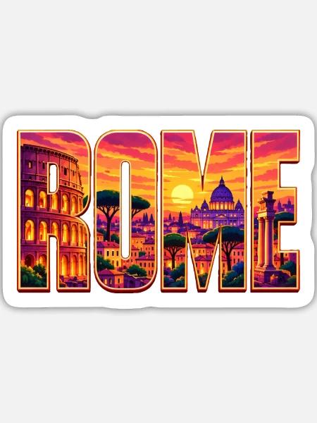 Rom-33cm - Sticker Größe L (20 x 20 cm) - Mattweiß