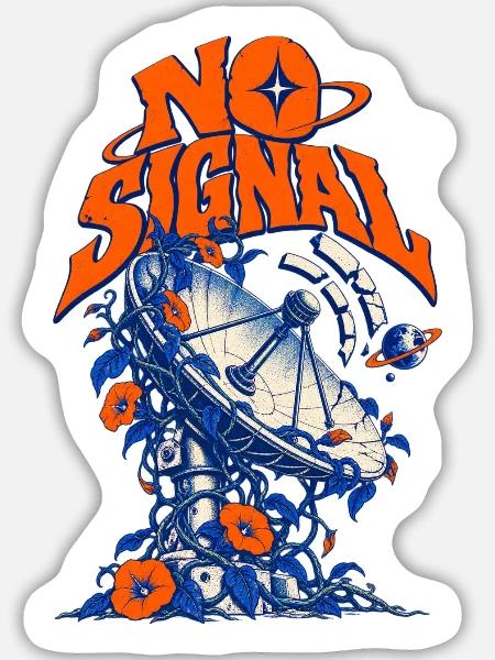 No Signal Retro Raumblumen - Sticker Größe L (20 x 20 cm) - Mattweiß