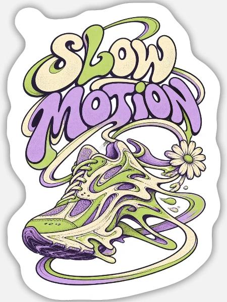 Slow Motion Sneaker Psychedelia - Sticker Größe L (20 x 20 cm) - Mattweiß