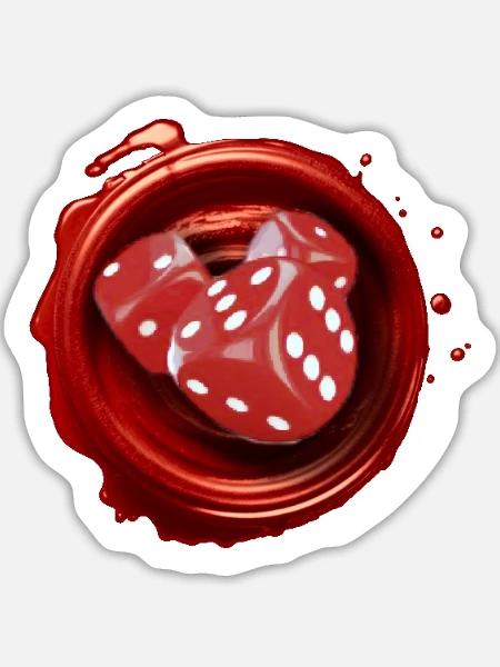 Wachsstempel Absurde Welt - Sticker Größe L (20 x 20 cm) - Mattweiß