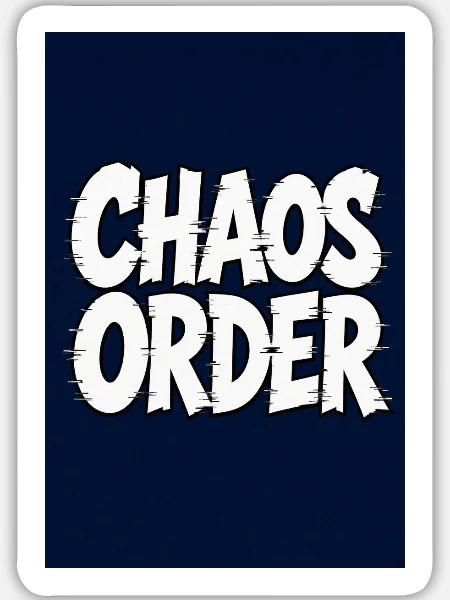 Chaos vs Ordnung - Sticker Größe L (20 x 20 cm) - Mattweiß