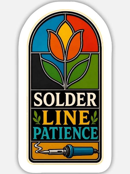 SOLDER LINE PATIENCE Geduld - Sticker Größe L (20 x 20 cm) - Mattweiß