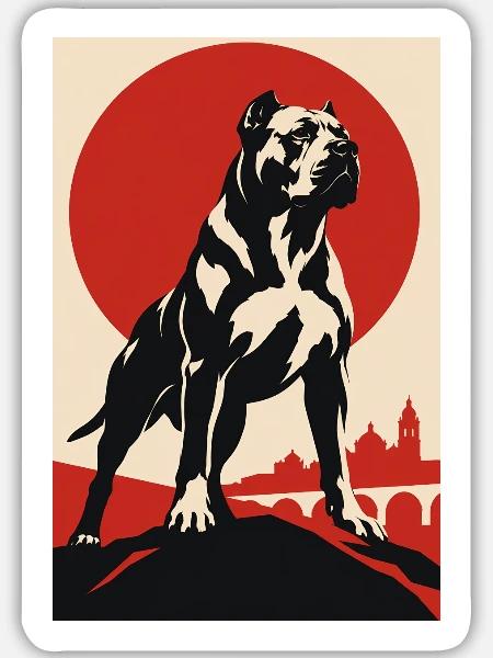 Córdoba Kampfhund - Sticker Größe L (20 x 20 cm) - Mattweiß