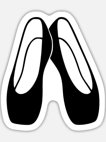 Ballettschuhe schwarz Ballett Tänzerin Geschenk  - Sticker Größe L (20 x 20 cm) - Mattweiß