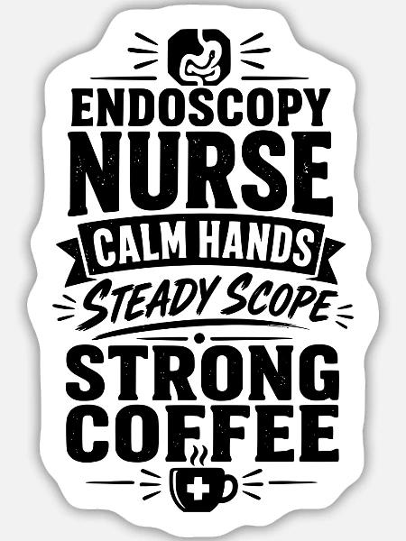 Endoscopy Nurse - Sticker Größe L (20 x 20 cm) - Mattweiß