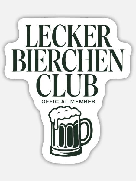 Lecker Bierchen Club - Sticker Größe L (20 x 20 cm) - Mattweiß