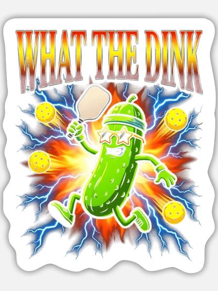 Was zum Teufel Funny Pickle - Sticker Größe L (20 x 20 cm) - Mattweiß