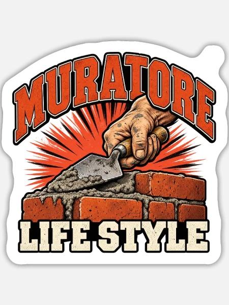 Brick Lifestyle Bricks - Sticker Größe L (20 x 20 cm) - Mattweiß