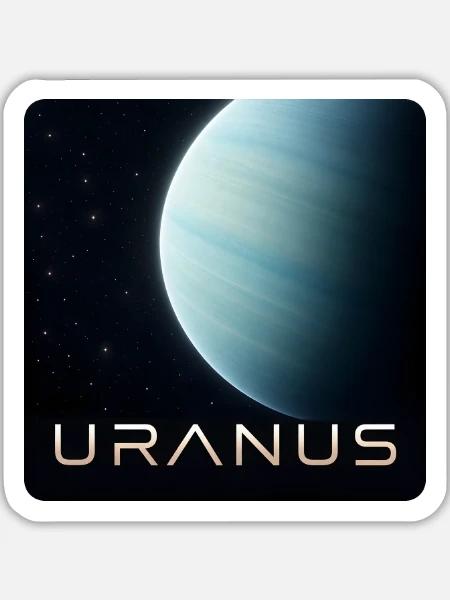 Uranus-30cm - Sticker Größe L (20 x 20 cm) - Mattweiß