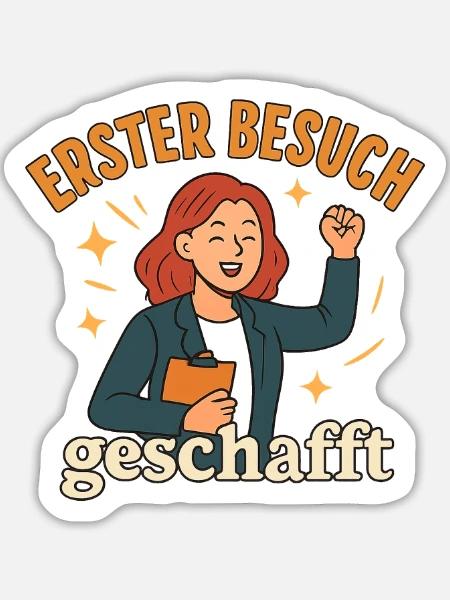 Referendariat Geschenk nach erstem Unterrichtsbesu - Sticker Größe L (20 x 20 cm) - Mattweiß