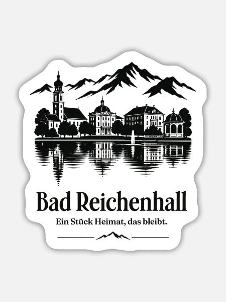 Bad Reichenhall Alpensee Skyline - Sticker Größe L (20 x 20 cm) - Mattweiß