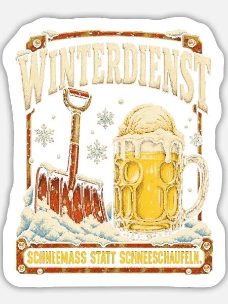 Winterdienst Schneemaß - Sticker Größe L (20 x 20 cm) - Mattweiß