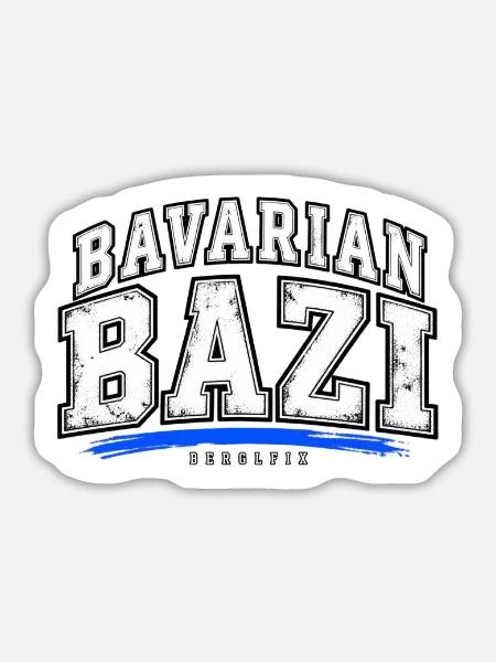 Bavarian Bazi Bergflix - Sticker Größe L (20 x 20 cm) - Mattweiß