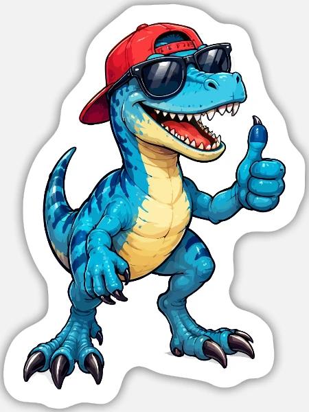 dino-like - Sticker Größe L (20 x 20 cm) - Mattweiß