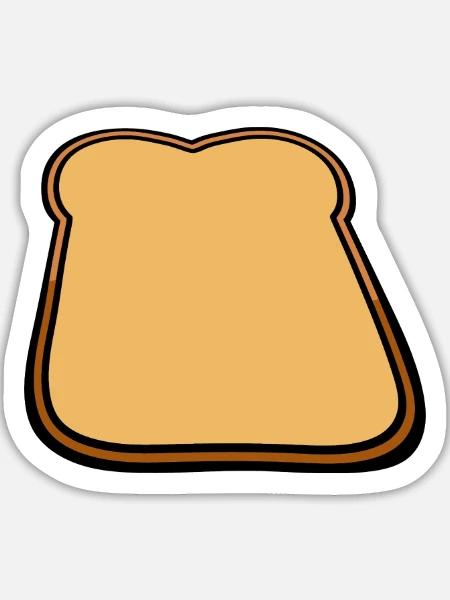 Toastbrot Cartoon Illustration - Sticker Größe L (20 x 20 cm) - Mattweiß