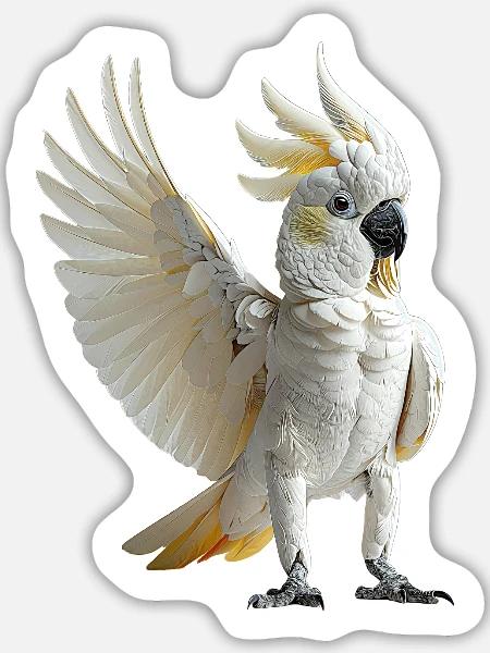 Kakadu - Sticker Größe L (20 x 20 cm) - Mattweiß