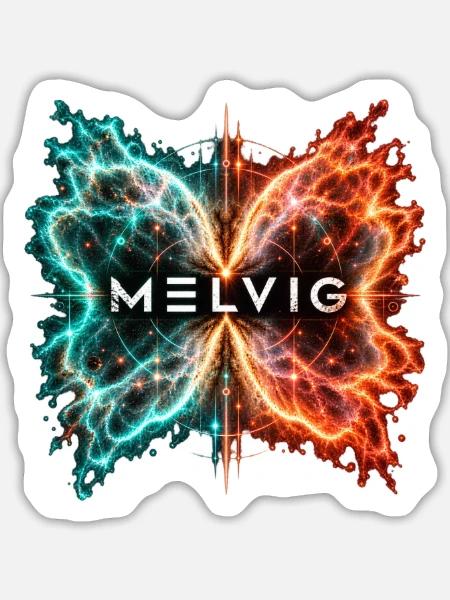 MELVIG Schmetterlingsnebel – Kosmische Flügel - Sticker Größe L (20 x 20 cm) - Mattweiß
