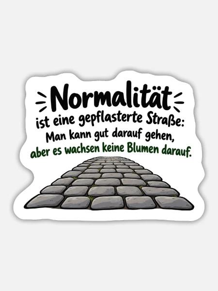 Normalität: Steinweg der Leere - Sticker Größe L (20 x 20 cm) - Mattweiß