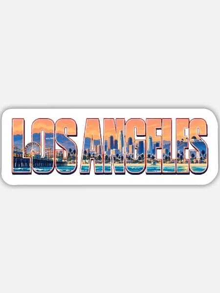 Los-Angeles-33cm - Sticker Größe L (20 x 20 cm) - Mattweiß