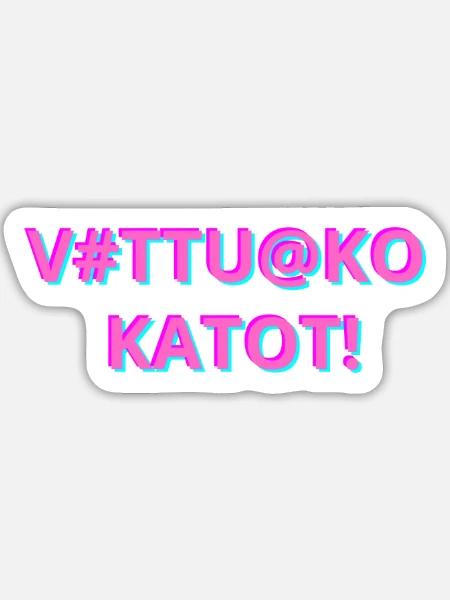 V#TTU@KO Neon-Glitch auf Dächern - Sticker Größe L (20 x 20 cm) - Mattweiß