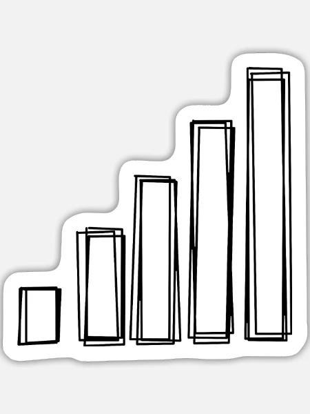 Signalbalken handgezeichnet - Sticker Größe L (20 x 20 cm) - Mattweiß