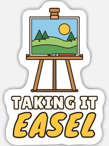 Staffelei nehmen - Sticker Größe L (20 x 20 cm) - Mattweiß