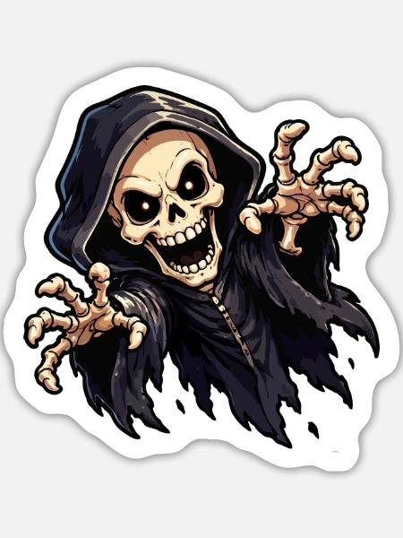 skull-ghost - Sticker Größe L (20 x 20 cm) - Mattweiß