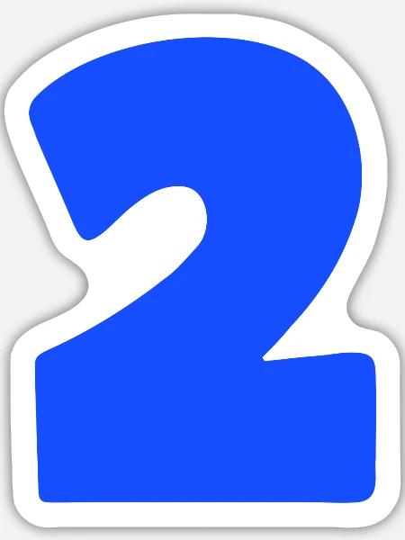 Blaues Zwei-Motiv Bold - Sticker Größe L (20 x 20 cm) - Mattweiß