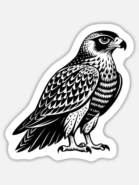 Rotschwanzbussard - Sticker Größe L (20 x 20 cm) - Mattweiß