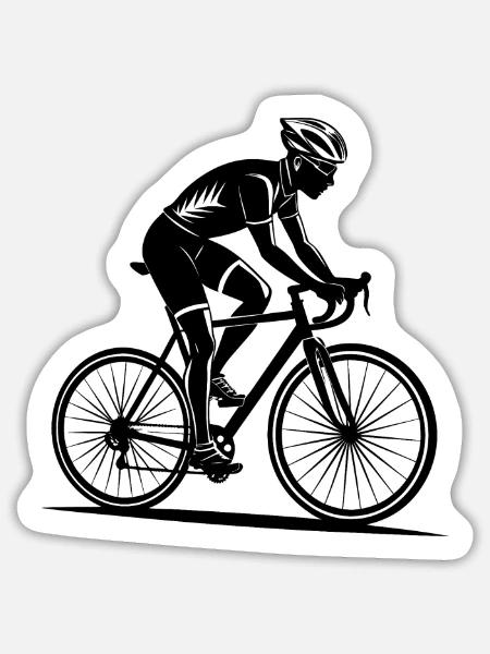 Radradrennen - Sticker Größe L (20 x 20 cm) - Mattweiß