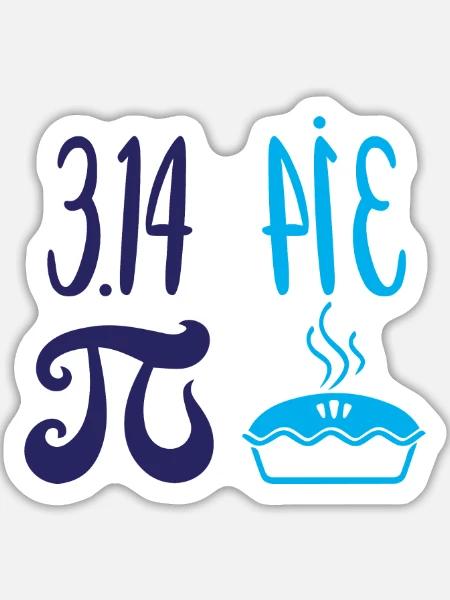 Pi und Kuchen: Mathematik-Witz - Sticker Größe L (20 x 20 cm) - Mattweiß