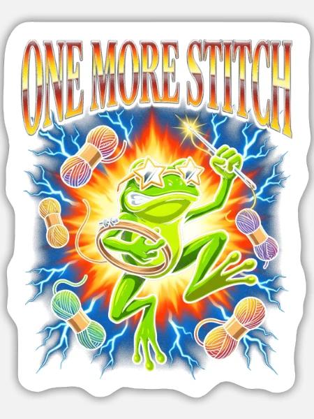 Noch ein Stich lustiger Froschblitz - Sticker Größe L (20 x 20 cm) - Mattweiß