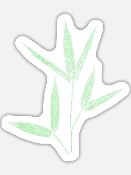 Bambus / Botanische Blätter -  - Sticker Größe L (20 x 20 cm) - Mattweiß