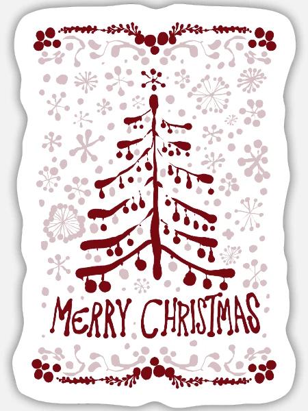 FROHE WEIHNACHTEN - Sticker Größe L (20 x 20 cm) - Mattweiß