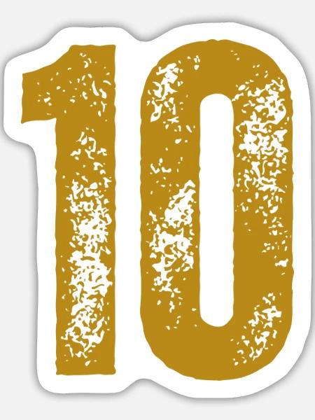 10 - Sticker Größe L (20 x 20 cm) - Mattweiß