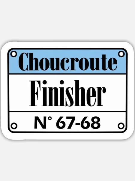 Sauerkraut Finisher Alsace - Sticker Größe L (20 x 20 cm) - Mattweiß