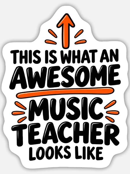 Musiklehrer-Wertschätzungsgeschenk - Sticker Größe L (20 x 20 cm) - Mattweiß
