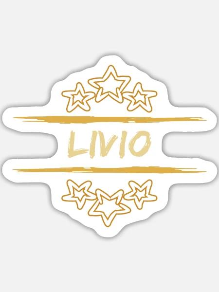 Geburtsname Livio - Sticker Größe L (20 x 20 cm) - Mattweiß