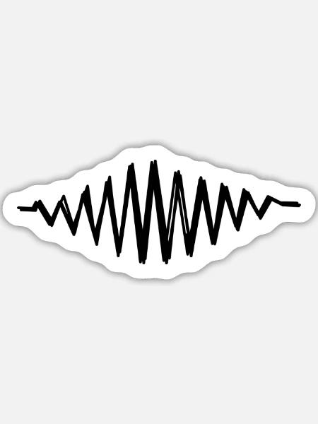 Schallwelle handgezeichnet - Sticker Größe L (20 x 20 cm) - Mattweiß