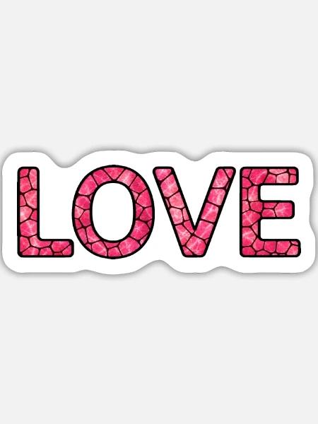LOVE-Pink-30cm - Sticker Größe L (20 x 20 cm) - Mattweiß