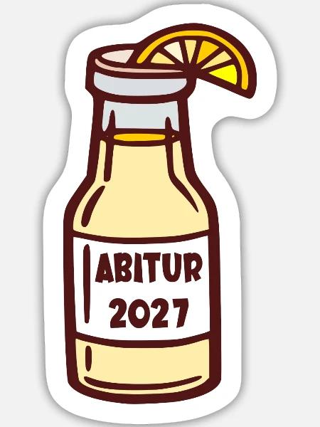Abschlussparty Abitur 2027 - Sticker Größe L (20 x 20 cm) - Mattweiß
