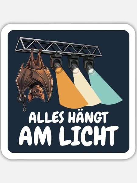 Alles hängt am Licht – Lichttechniker - Sticker Größe L (20 x 20 cm) - Mattweiß