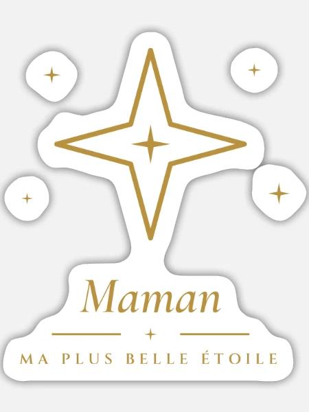 Mama, mein schönster Stern – Mama-Geschenk - Sticker Größe L (20 x 20 cm) - Mattweiß