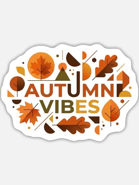 Herbststimmung: Laubfarbener Glow - Sticker Größe L (20 x 20 cm) - Mattweiß