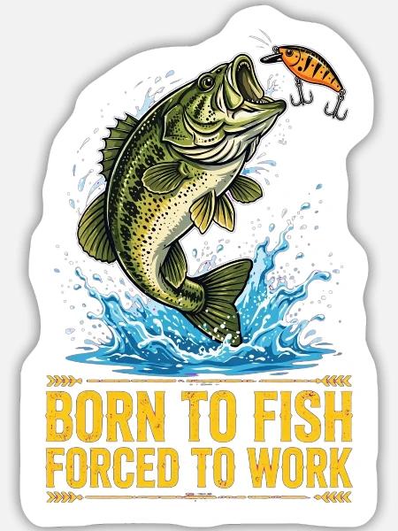 Pêcheur, Pêcheur, Fisch, Angeln - Sticker Größe L (20 x 20 cm) - Mattweiß