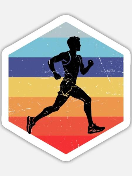 Marathonlaufen Geschenkidee für der Marathonläufer - Sticker Größe L (20 x 20 cm) - Mattweiß