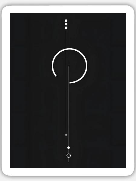 Pendelkreis-Glyphe - Sticker Größe L (20 x 20 cm) - Mattweiß